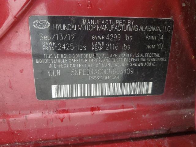 Photo 11 VIN: 5NPEB4AC0DH603409 - HYUNDAI SONATA GLS 