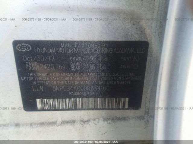 Photo 8 VIN: 5NPEB4AC0DH634160 - HYUNDAI SONATA 