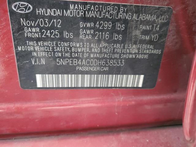 Photo 12 VIN: 5NPEB4AC0DH638533 - HYUNDAI SONATA GLS 