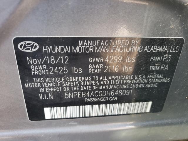 Photo 9 VIN: 5NPEB4AC0DH648091 - HYUNDAI SONATA GLS 