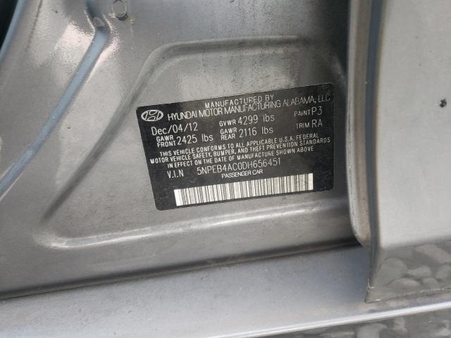 Photo 9 VIN: 5NPEB4AC0DH656451 - HYUNDAI SONATA GLS 