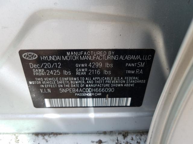 Photo 9 VIN: 5NPEB4AC0DH666090 - HYUNDAI SONATA GLS 