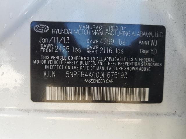 Photo 9 VIN: 5NPEB4AC0DH675193 - HYUNDAI SONATA GLS 