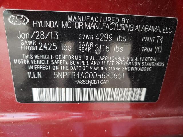 Photo 11 VIN: 5NPEB4AC0DH683651 - HYUNDAI SONATA 