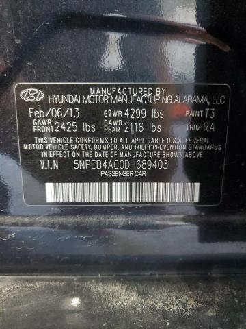 Photo 11 VIN: 5NPEB4AC0DH689403 - HYUNDAI SONATA 