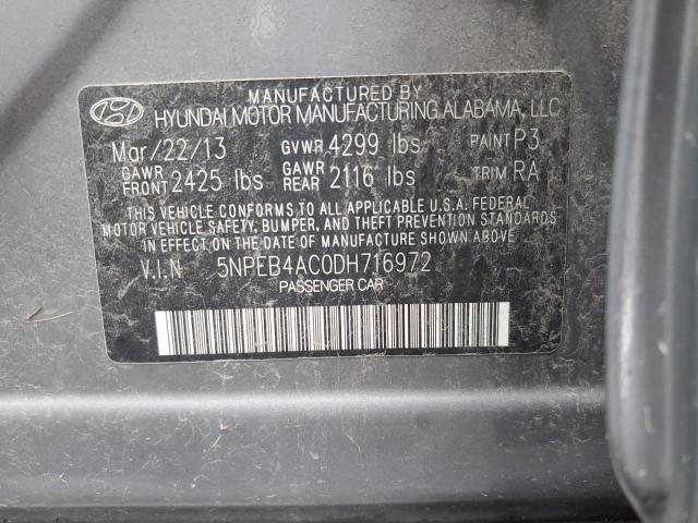 Photo 11 VIN: 5NPEB4AC0DH716972 - HYUNDAI SONATA GLS 