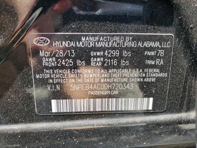 Photo 11 VIN: 5NPEB4AC0DH720343 - HYUNDAI SONATA GLS 