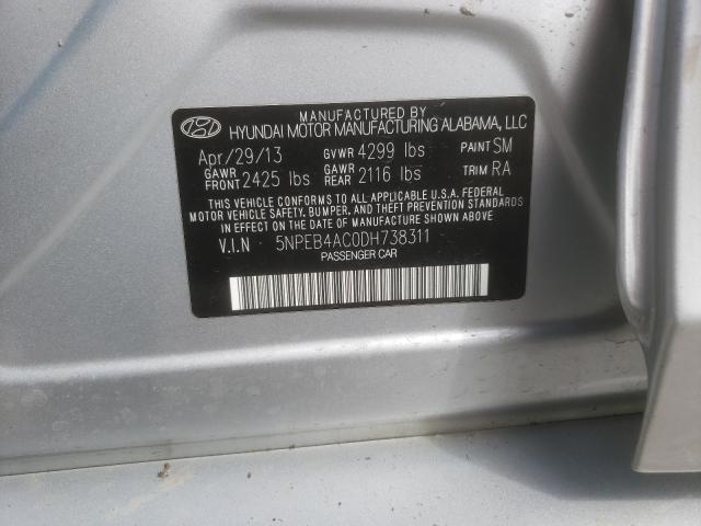 Photo 9 VIN: 5NPEB4AC0DH738311 - HYUNDAI SONATA GLS 