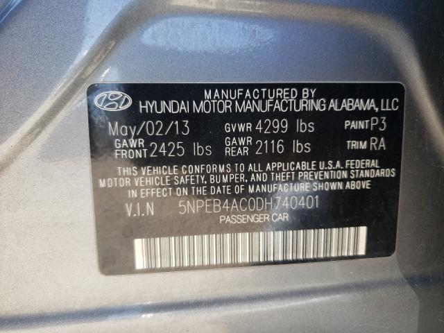 Photo 9 VIN: 5NPEB4AC0DH740401 - HYUNDAI SONATA GLS 