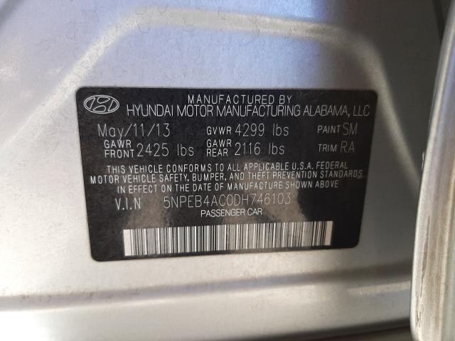 Photo 9 VIN: 5NPEB4AC0DH746103 - HYUNDAI SONATA 