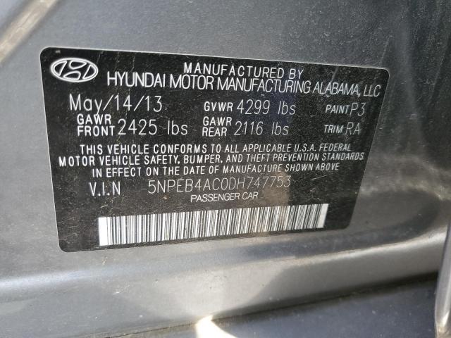 Photo 11 VIN: 5NPEB4AC0DH747753 - HYUNDAI SONATA GLS 