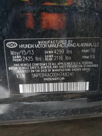 Photo 11 VIN: 5NPEB4AC0DH748241 - HYUNDAI SONATA GLS 