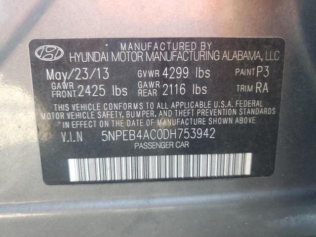 Photo 11 VIN: 5NPEB4AC0DH753942 - HYUNDAI SONATA GLS 