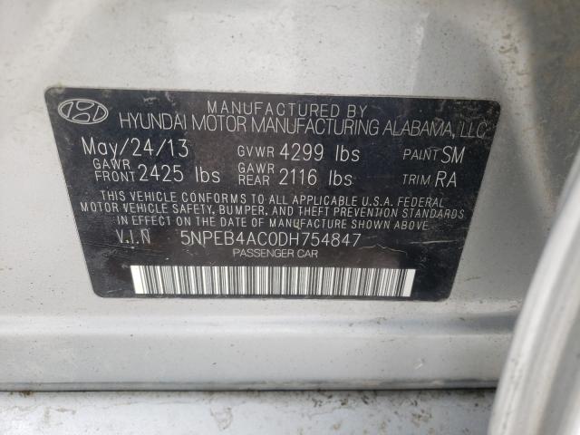 Photo 9 VIN: 5NPEB4AC0DH754847 - HYUNDAI SONATA GLS 