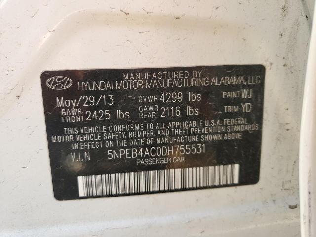 Photo 9 VIN: 5NPEB4AC0DH755531 - HYUNDAI SONATA GLS 