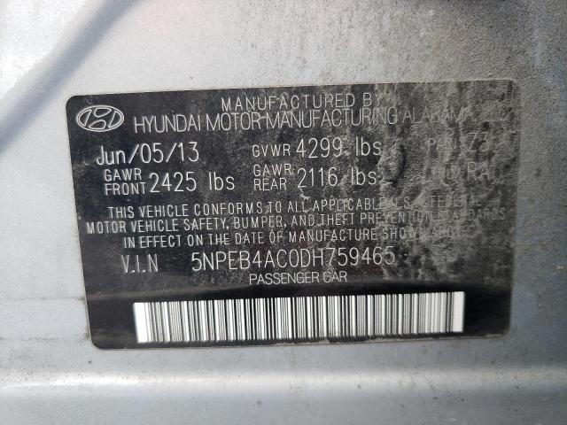 Photo 9 VIN: 5NPEB4AC0DH759465 - HYUNDAI SONATA 