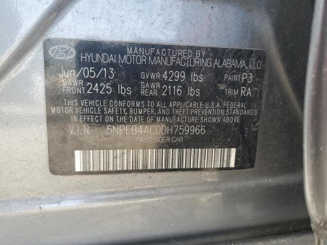 Photo 12 VIN: 5NPEB4AC0DH759966 - HYUNDAI SONATA 