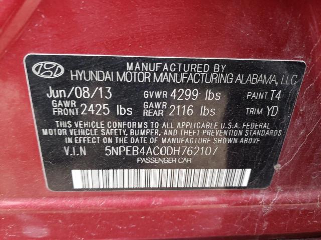 Photo 11 VIN: 5NPEB4AC0DH762107 - HYUNDAI SONATA 