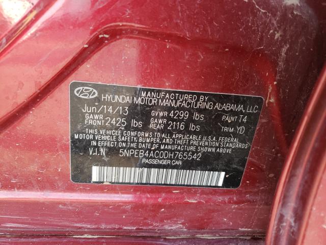 Photo 9 VIN: 5NPEB4AC0DH765542 - HYUNDAI SONATA GLS 