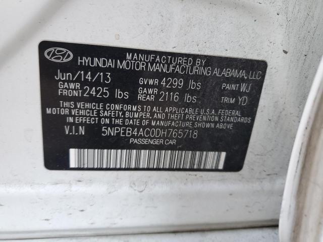 Photo 11 VIN: 5NPEB4AC0DH765718 - HYUNDAI SONATA 