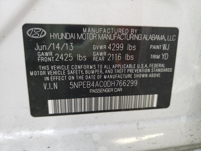 Photo 9 VIN: 5NPEB4AC0DH766299 - HYUNDAI SONATA GLS 