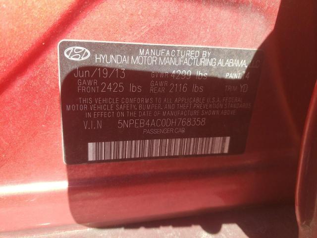 Photo 9 VIN: 5NPEB4AC0DH768358 - HYUNDAI SONATA GLS 