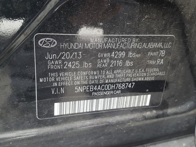 Photo 9 VIN: 5NPEB4AC0DH768747 - HYUNDAI SONATA GLS 