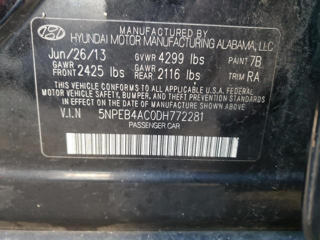 Photo 9 VIN: 5NPEB4AC0DH772281 - HYUNDAI SONATA GLS 