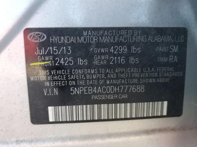 Photo 11 VIN: 5NPEB4AC0DH777688 - HYUNDAI SONATA GLS 