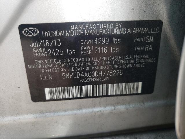 Photo 9 VIN: 5NPEB4AC0DH778226 - HYUNDAI SONATA GLS 