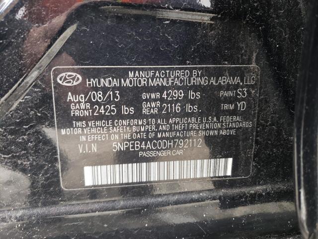 Photo 11 VIN: 5NPEB4AC0DH792112 - HYUNDAI SONATA GLS 