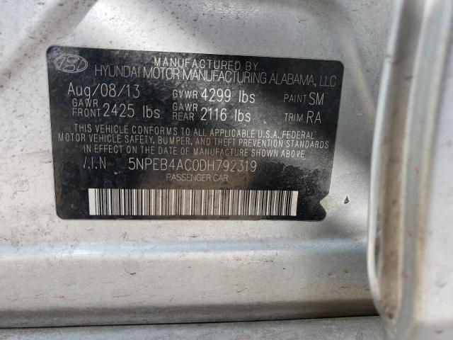 Photo 12 VIN: 5NPEB4AC0DH792319 - HYUNDAI SONATA 