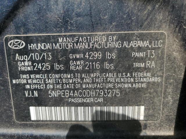 Photo 11 VIN: 5NPEB4AC0DH793275 - HYUNDAI SONATA 