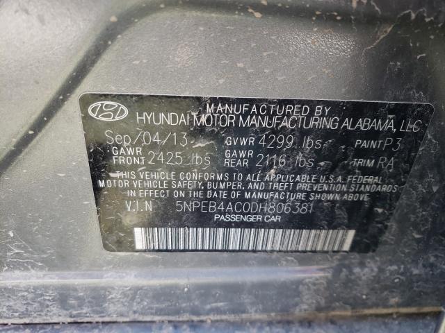 Photo 9 VIN: 5NPEB4AC0DH806381 - HYUNDAI SONATA GLS 