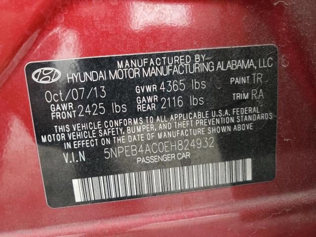 Photo 12 VIN: 5NPEB4AC0EH824932 - HYUNDAI SONATA GLS 