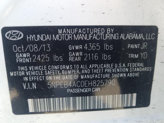 Photo 9 VIN: 5NPEB4AC0EH825790 - HYUNDAI SONATA GLS 