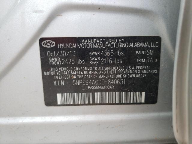 Photo 9 VIN: 5NPEB4AC0EH840631 - HYUNDAI SONATA GLS 