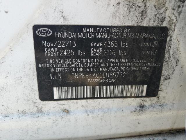 Photo 11 VIN: 5NPEB4AC0EH857221 - HYUNDAI SONATA GLS 