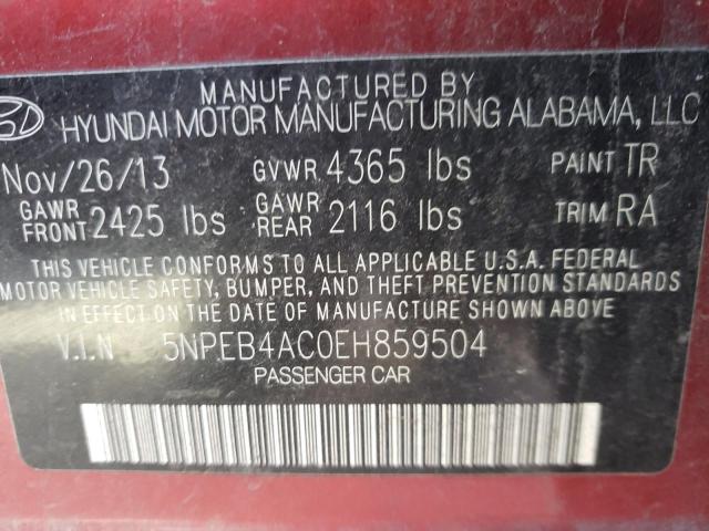 Photo 9 VIN: 5NPEB4AC0EH859504 - HYUNDAI SONATA GLS 