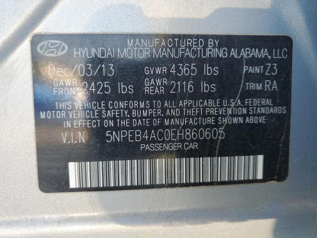 Photo 12 VIN: 5NPEB4AC0EH860605 - HYUNDAI SONATA GLS 