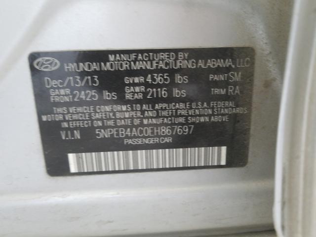 Photo 9 VIN: 5NPEB4AC0EH867697 - HYUNDAI SONATA GLS 