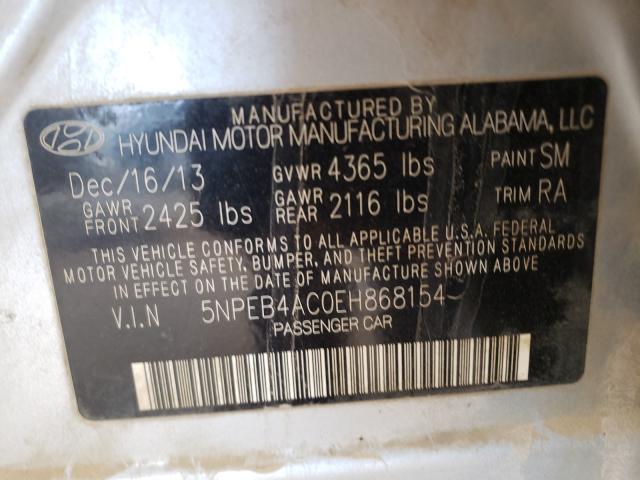 Photo 9 VIN: 5NPEB4AC0EH868154 - HYUNDAI SONATA GLS 