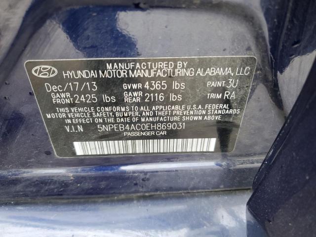 Photo 11 VIN: 5NPEB4AC0EH869031 - HYUNDAI SONATA 