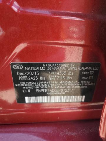 Photo 11 VIN: 5NPEB4AC0EH872317 - HYUNDAI SONATA GLS 