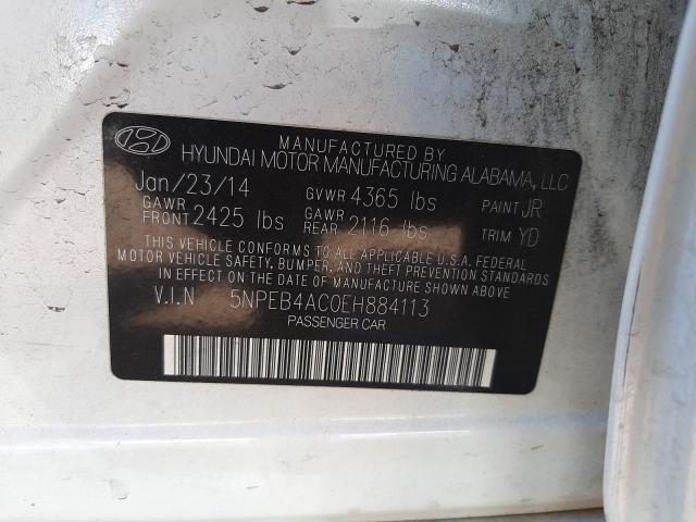 Photo 9 VIN: 5NPEB4AC0EH884113 - HYUNDAI SONATA GLS 