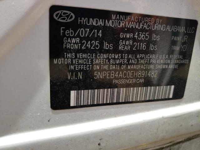 Photo 9 VIN: 5NPEB4AC0EH891482 - HYUNDAI SONATA GLS 