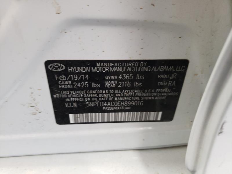 Photo 9 VIN: 5NPEB4AC0EH899016 - HYUNDAI SONATA GLS 