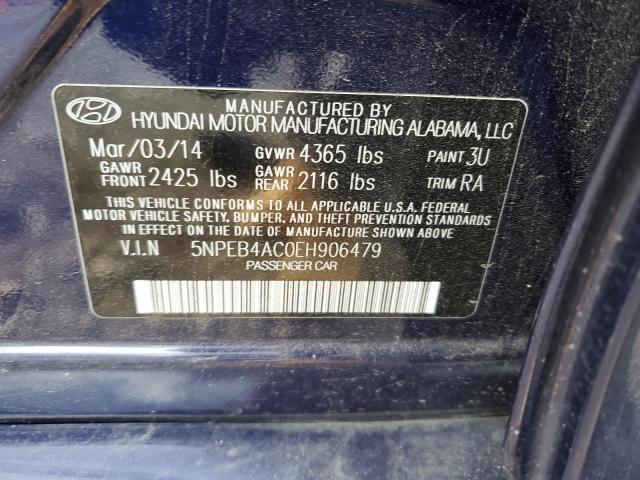 Photo 11 VIN: 5NPEB4AC0EH906479 - HYUNDAI SONATA 