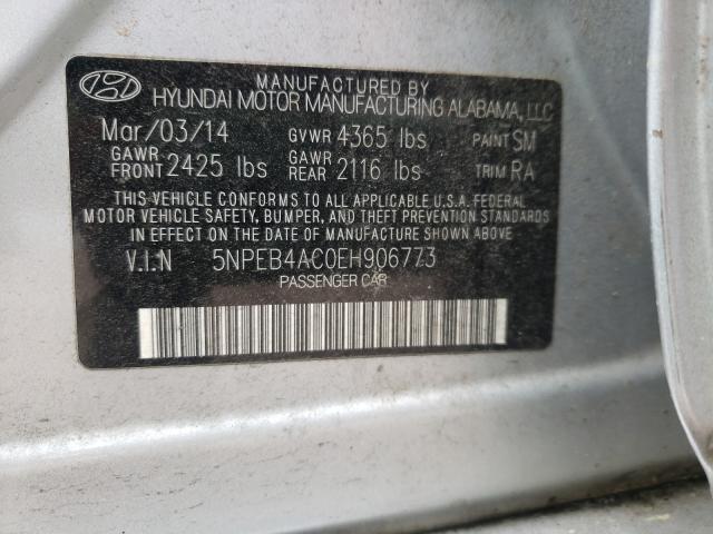 Photo 9 VIN: 5NPEB4AC0EH906773 - HYUNDAI SONATA GLS 