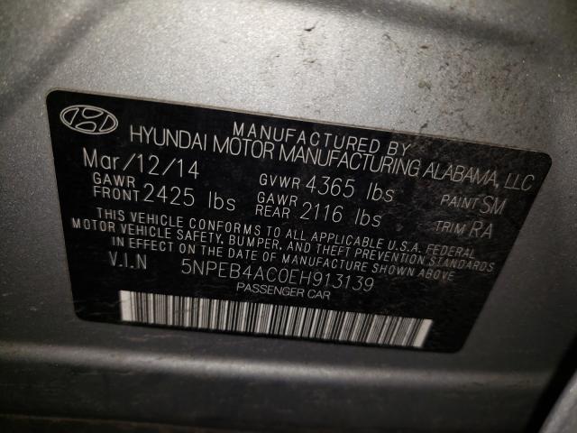 Photo 9 VIN: 5NPEB4AC0EH913139 - HYUNDAI SONATA GLS 